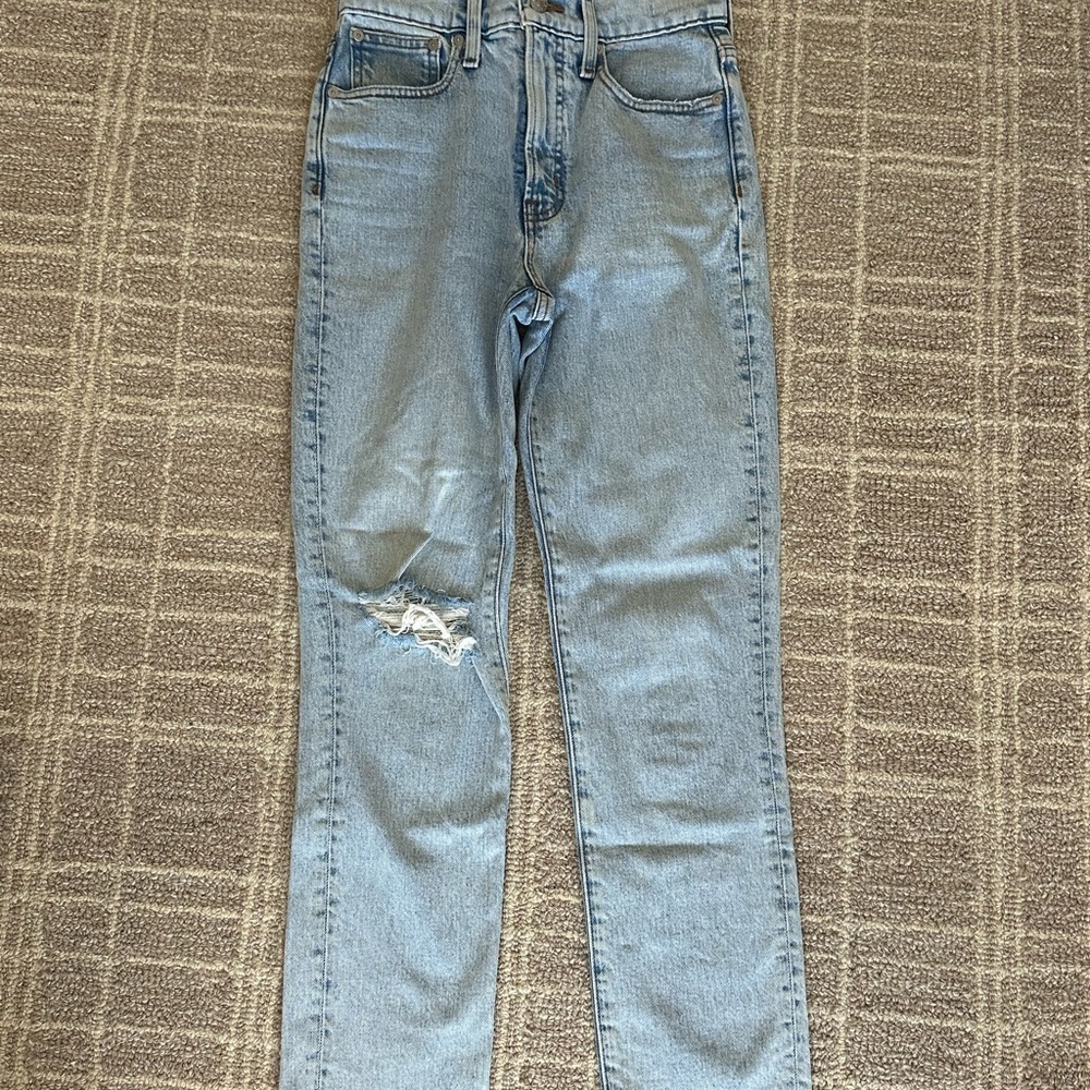 Madewell Light Blue Distressed Skinny Jeans